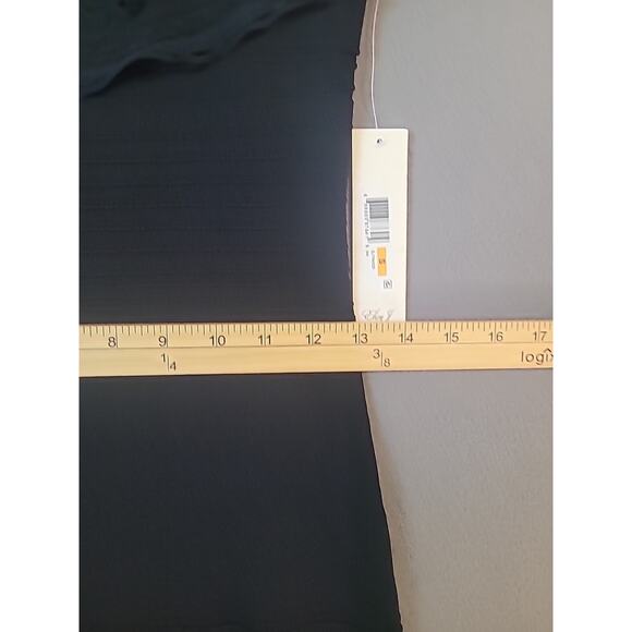 Eliza J Black Double Ruffle Scallop Ribbed Sheath Dress – Size Small NWT - Picture 6 of 9